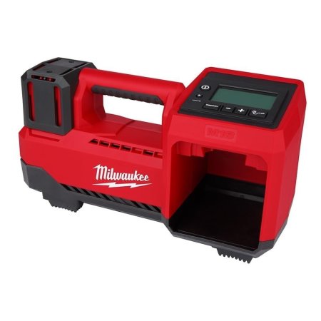  The Milwaukee M18 18V Cordless Tire Inflator on a white background.