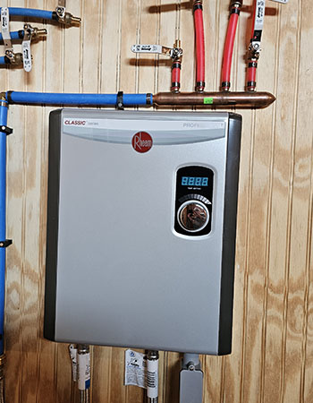 Rheem Water Heater Review Valves installed on manifold